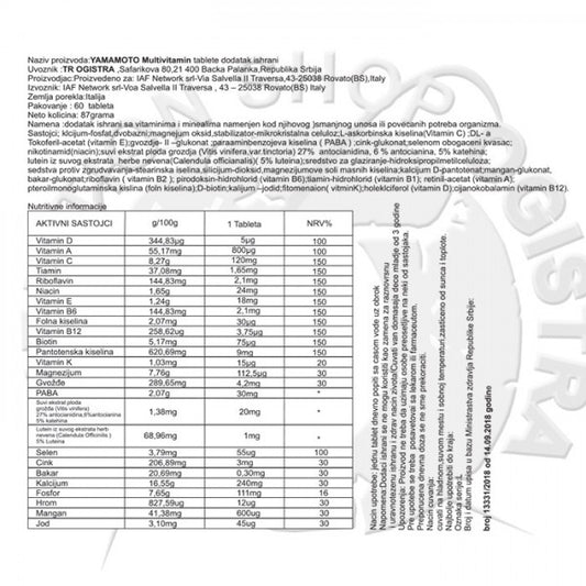 Multi VITAMIN Yamamoto® Nutrition 60 tableta