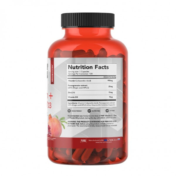 Vitamin C Complex +D3+Cink THE NUTRITION 120 kapsula