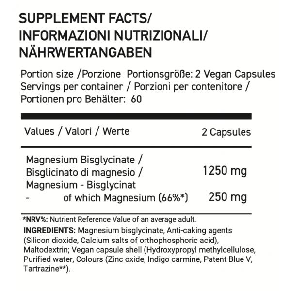Magnezijum Bisglicinat (Magnesium Bisglycinate) - 120 VEGAN KAPSULA